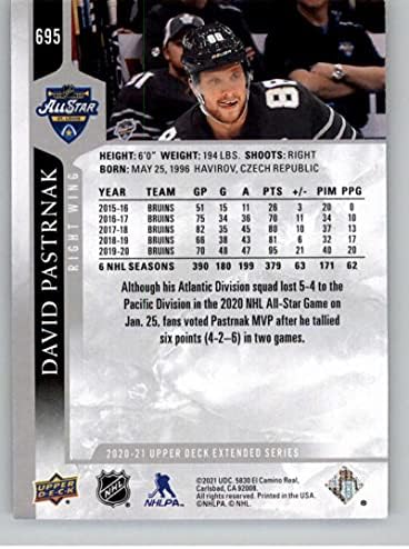 2020-21 Felső szint Bővített Sorozat 695 David Pastrnak All-Star Csapat NHL Jégkorong Trading Card