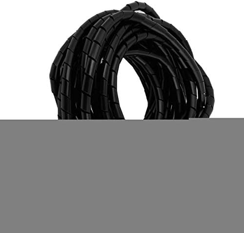 Aexit 9M PE Vezetékek & Csatlakoztatása Polietilén 10mm Dia Spirál Kábel Wire Wrap Hőre Zsugorodó Cső Cső Fekete