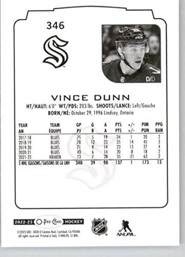 2022-23 O-Pee-Chee 346 Vince Dunn Seattle Kraken NHL Jégkorong Trading Card