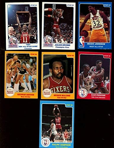 1983/1986 Star Kosárlabda Kártya Rengeteg 7 Különböző EX/NRMT - Aláíratlan Kosárlabda Kártyák