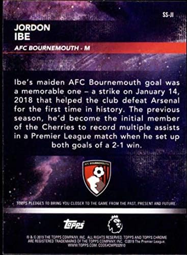 2018-19 Topps Chrome Premier League Szupersztár Érzés SS-JI Jordon Ibe AFC Bournemouth Foci Trading Card