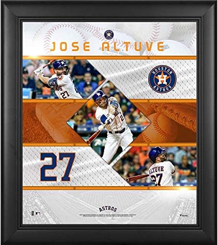 José Altuve Houston Astros Keretes 15 x 17 Varrott Csillagok, Kollázs - MLB Játékos Plakkok, valamint Kollázsok