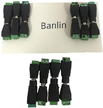 Banlin 5,5 mm x 2.1 mm-es DC tápcsatlakozó Férfi Nő Csavaros Terminál Csatlakozó, 12 v-os biztonsági kamera Adapter Dugót,