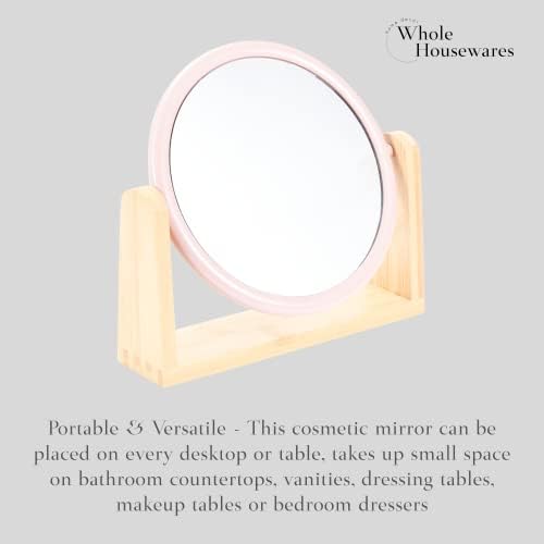EGÉSZ HOUSEWARES Kozmetikai Tükör Stand - Kis 360° Asztal Asztal Tükör - Álló Hordozható Tükör - Jó Asztallap, Utazás, asztali