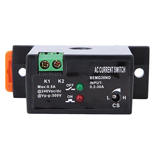 AC Jelenlegi Érzékelő Kapcsoló 0.2~30A Self-Powered Állítható, Lángálló AC Jelenlegi Érzékelő Kapcsoló,Tűzálló ABS DIN Útmutató
