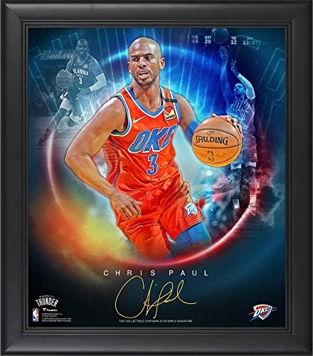 Chris Paul Oklahoma City Thunder Keretes 15 x 17 Csillagok, a Játék, Kollázs - Fax Aláírás - NBA Játékos Plakkok, valamint