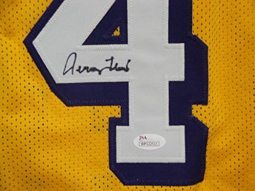 Jerry West Kézzel Aláírt Dedikált 44 Sárga Jersey-Los Angeles Lakers SZÖVETSÉG