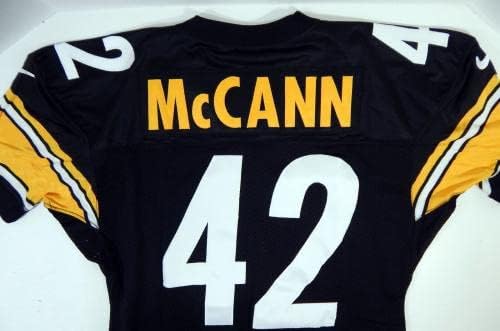 1997 Pittsburgh Steelers David McCann 42 Játék Kibocsátott Fekete Jersey 48 DP21291 - Aláíratlan NFL Játék Használt Mezek