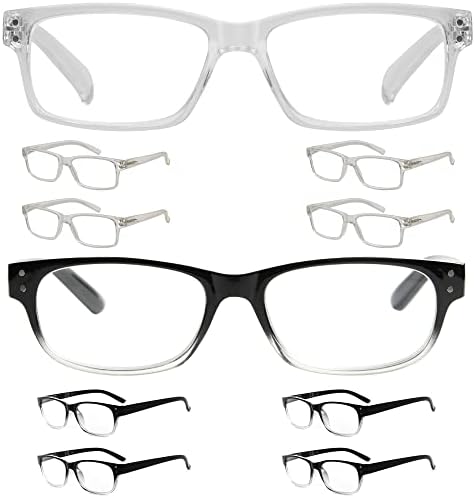 Eyekepper Menteni 10% - os Csomagban 5 Csomag Klasszikus Egyértelmű Olvasó Szemüveg a Férfiak, mind a 5 Pack Klasszikus Fekete-világos