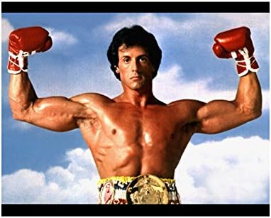 Sylvester Stallone 8 Inch x 10 Inch Fotó Rocky, Rambo the Expendables Cliffhanger Készen áll a Ringben Kék Ég Háttere, Hogy