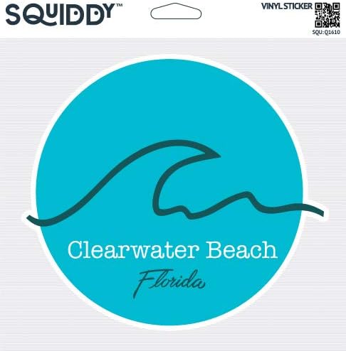 Squiddy Clearwater Beach, Florida Hullám - Vinyl Matrica, Matrica mobiltelefon, Laptop, Víz Üveg (2.5 magas)