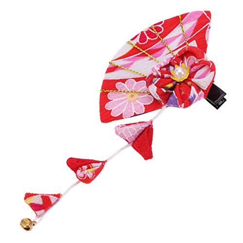 Happyyami Japán stílusú, Kézzel készült Szövet Hajtű Sakura Rajongók Alakú Csatot Tassel Fejdísz a Lány Jelmez Kiegészítő