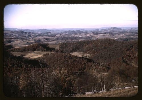 HistoricalFindings Fotó: Kilátás,Mezők,erdős Hegyvidéken a Skyline Drive,Virginia,VA,Jack Delano,c1940