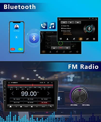 2G 32G Dupla Din Android Autó Sztereó Vezeték nélküli Apple Carplay 9 Hüvelykes Érintőképernyő autórádió, Bluetooth, GPS,