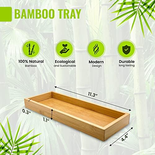 Bambusz Tálca - Természetes Bambusz - 11.3 X 4.4 X 1.1 a Hiúság Tálcát Fürdőszoba - Ökológiai, valamint a Fenntartható