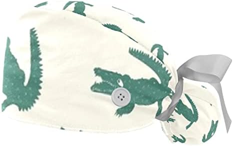 Sziluett Krokodil Dolgozó Kap a Gomb & Hajpánt, 2 Csomag Újrafelhasználható Sebészeti Műtét Kalapok Lófarok Jogosultja