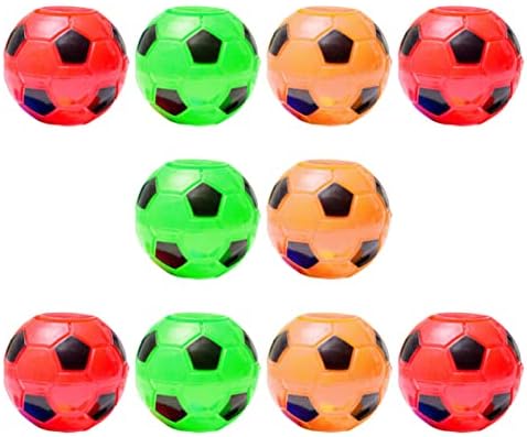 Toyvian 10db Futball-Labda Szűkítő Foci Parti kellékek Mini Stressz labda Spinners Világít