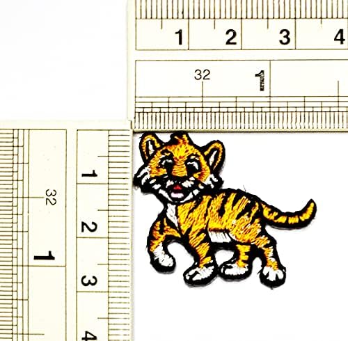 Umama Patch 3 Mini Tigris Tapasz Kis Tigris Aranyos Rajzfilm Vas A Hímzett Foltok Appliqués Tű Kézműves Gépi Hímzett Ruhát,