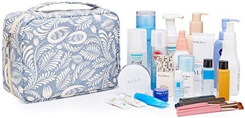 Narwey Lóg Utazási Tisztálkodási Táska Kozmetikai smink Szervező Női Vízálló (Kék Levél)