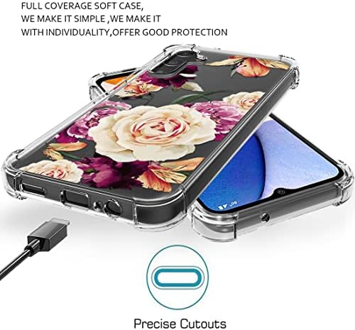 Osophter Samsung Galaxy A14-es 5G az Esetben Lányok, Nők, Virág, Virágos 2db Képernyő Védő Sokk Abszorpciós Rugalmas TPU