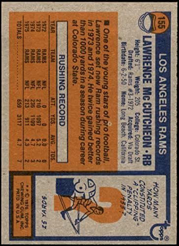 1976 Topps 155 Lawrence McCutcheon Los Angeles Rams (Foci Kártya) NM Ram Colorado St