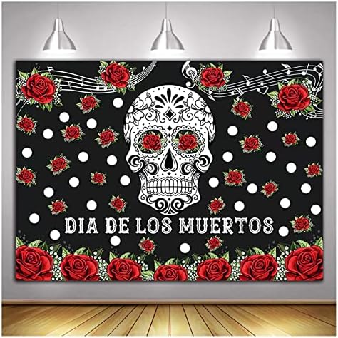 Halottak napja Fotó Háttér 7x5ft Mexikói Fiesta Karnevál Fotó Rose Hátterekkel, a Halloween Dia DE Los Muertos Dress-up Szülinapi