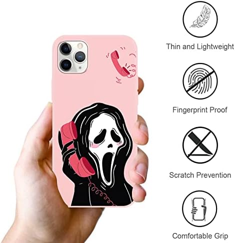 OOTBAO 2 × Telefon tok iPhone 11 Pro Max Esetben Szilikon 6.5,Sikoly Horror Film Nyomtatott, Csontváz Szelleme Minta Design