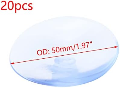 Curqia 20db Átlátszó tapadókorong PVC Balek Fogas Pad Nélkül Horgok lakberendezési / Szervezet (50mm/1.97)