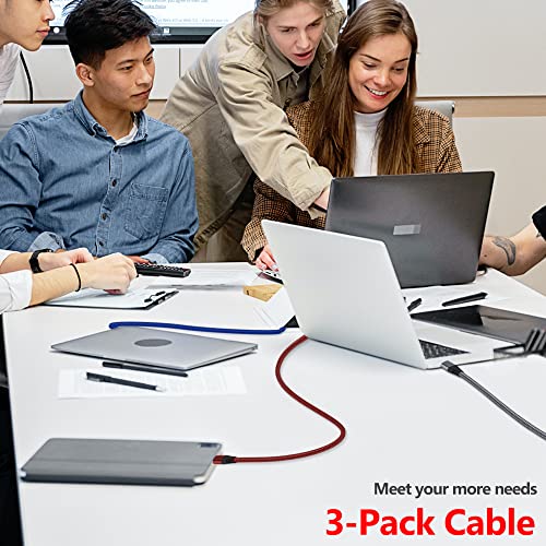 USB-C-USB-C Kábel, 3Pack 6ft C Típusú Töltő Gyors Töltés Kábel, 60W Típus C Típus C Kábel, Kompatibilis a Samsung Galaxy