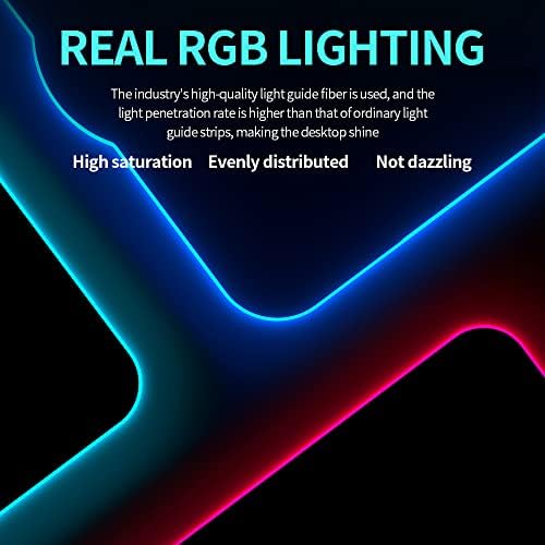 RGB Nagy Gaming Mouse Pad Vezeték nélküli Chargering,15W Gyors Vezeték nélküli Töltés Asztal Pad,Prémium Mikroszálas Kendővel,Csúszásmentes