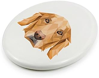 Golden Retriever, Sírkő Kerámia Plakett egy Kép egy Kutyát, Geometriai