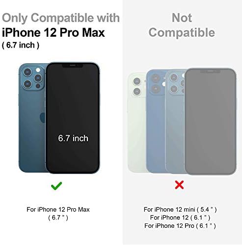 SURPHY Műbőr tok Kompatibilis az iPhone 12 Pro Max Esetben 6.7 cm, Prémium Műbőr tok Fedelét (Fém Gombok & Mikroszálas Bélés)