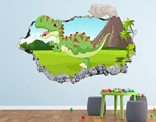 Nyugat-Hegy Dinoszaurusz Baba Fali Matrica Art Dekoráció 3D-s Összetört a Gyerekek Állati Matrica Freskó Óvoda Fiúk Ajándék