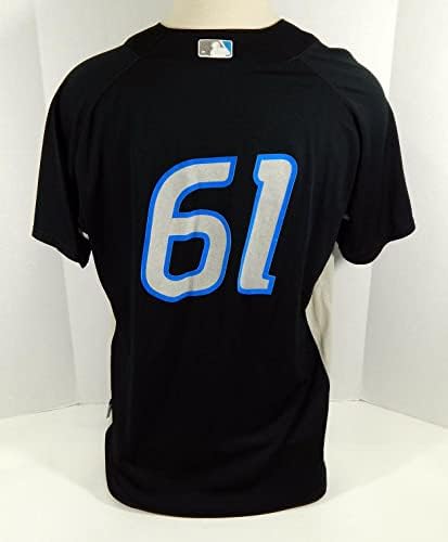 2008-10 Toronto Blue Jays 61 Játékban Használt Fekete Jersey gyakorlást ST 48 111 - Játék Használt MLB Mezek