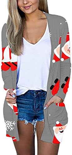 Karácsonyi Kardigán, Női,2022, Könnyű Őszi Elegáns Hosszú Plus Size Zsebek Túlméretezett Kabátok