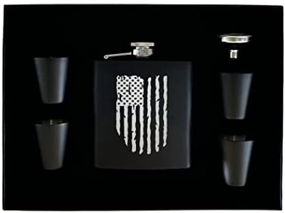 USA Amerikai Rongyos Zászló Rozsdamentes Acél flaskád, Dobozos Ajándék Szett Prémium Matt Fekete Remek Ajándék Neki, hogy