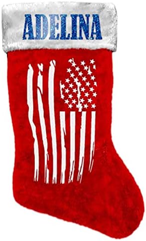 Fefetastic Adelina Amerikai Zászló Karácsonyi Harisnya Hazafias Piros Műszőrme