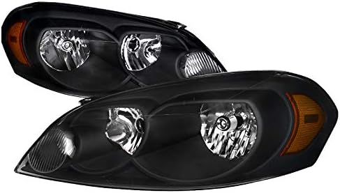 SPEC-D TUNING Fényszóró Black W/Sárga Reflektor Kompatibilis Chevrolet Chevy Impala 2006-2013, a 2006-2007-es Monte Carlo,