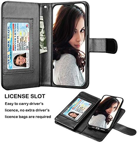 NJJEX Kompatibilis az iPhone Mini Case 12/iPhone 12 Mini Tárca Esetben 5.4 (2020), [9 Kártya Slot] PU Bőr ID Hitel Jogosult