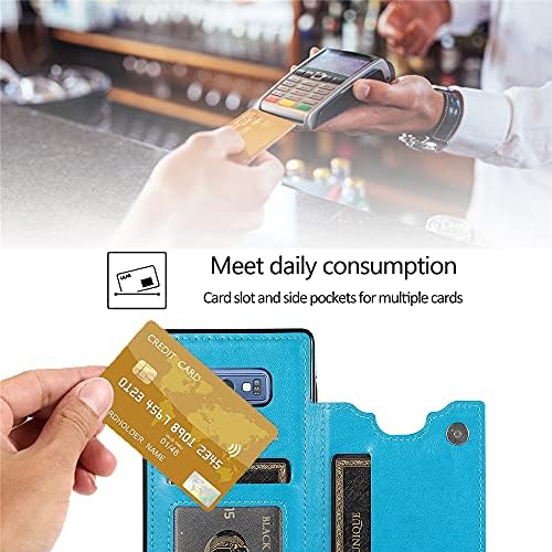 Design a Samsung Galaxy Note 9 Esetben Edzett Üveg kijelző Védő fólia Hitelkártya Birtokos Slot, Bőr Pénztárca Telefon Esetekben