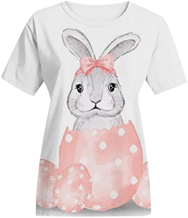 Húsvéti Pólók Női Nyuszi Ing Aranyos Rabbit Graphic Tee Nyári Alkalmi Sleeve Rövid Ujjú Póló Felső