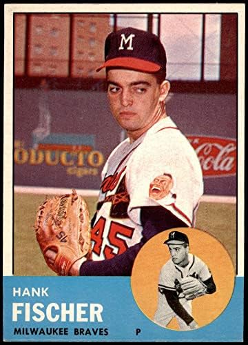 1963 Topps 554 Hank Fischer Milwaukee Bátrabbak (Baseball Kártya) NM Bátrabbak