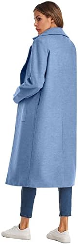 Női Hosszú Kabát Dzseki Ál Gyapjú, Vékony Kabát Árok Kabát, női Kabát, Női Vékony, Hosszú Szilárd Kabátban, Temperamentum