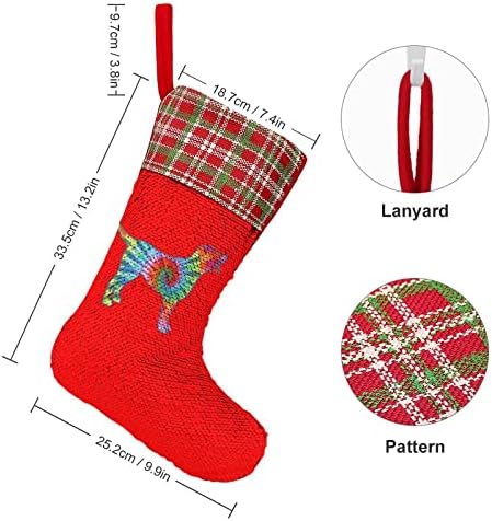 Labor Labrador Nyakkendő Festék Kutya Sequin Karácsonyi Ünnep Harisnya Reverzibilis színváltó Mágikus Raktáron a karácsonyfa
