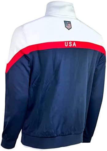 A fiú USA Track Dzseki, Ifjúság U. S Teljes Zip Pulóver Kabát, Cipzáras Zsebek