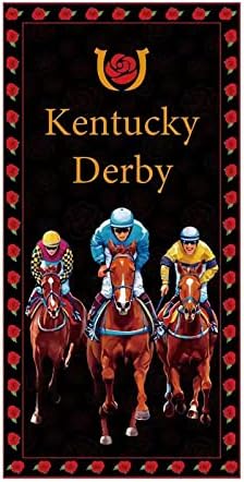 Xinyidl Kentucky Derby Ajtót, Banner, 71 x 35inch Kentucky Derby Háttérben Lógó Rózsa Lóverseny Ajtót Borító Ünnep, Ünnepség