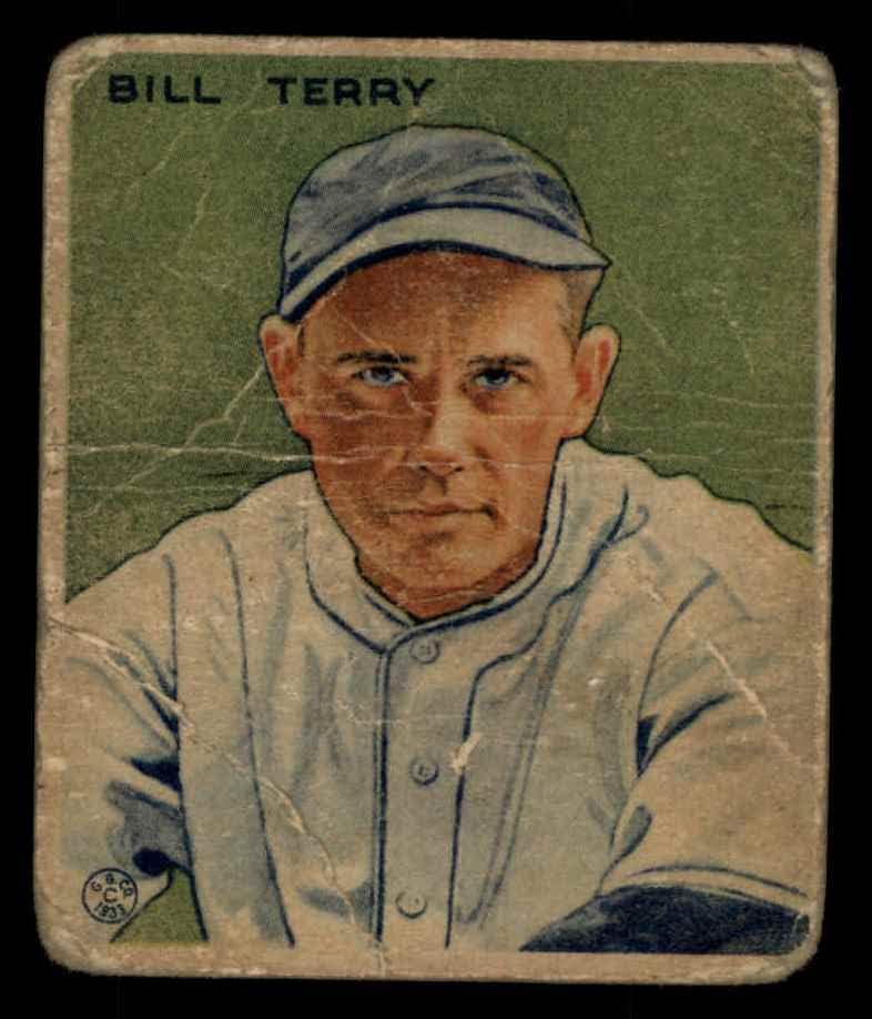 1933 Goudey 125 Bill Terry New York Giants (Baseball Kártya) SZEGÉNY Óriások