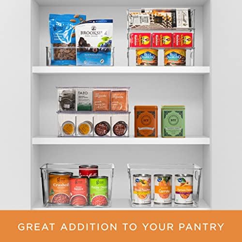 Berkenye 2 Csomag filteres Tea Szervező Ládákat w/Fedelek & 4 Kivehető Elválasztó, Átlátszó Műanyag Élelmiszer Csomag Snack