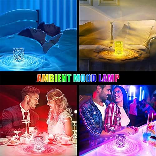 Yevheniy Kristály Lámpa, 16 RGB Színek Módosítása Rose Diamond asztali Lámpa, Touch Control Éjszakai Fény Távoli Gyerekeknek