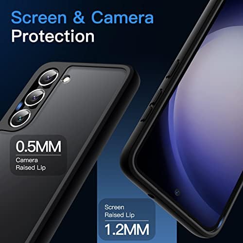 JETech Matt Case Samsung Galaxy S23+ / S23 Plusz 5G 6.6-Es, Matt Áttetsző Vissza Védő Vékony hátlapot, Anti-Ujjlenyomat (Fekete)